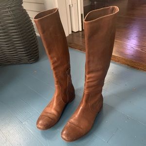 Prada tall flat riding knee high boots